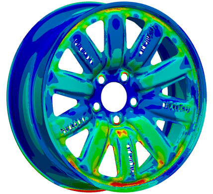 steel wheel rotating with FEM stress