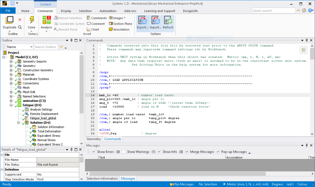 Create a moving load on a steel wheel with a Mechanical APDL programming Command in Ansys Workbench